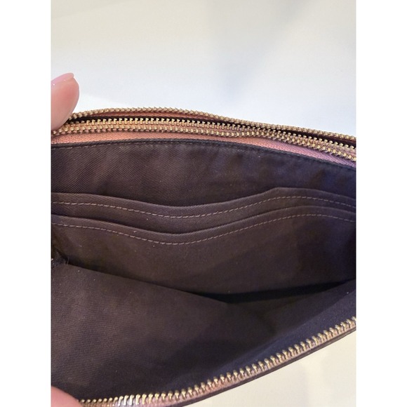 Pink Coach Wristlet Wallet Vintage Two Zip Pockets With Credit Card Slots - Picture 5 of 8